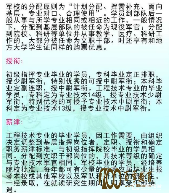上军校待遇怎么样?军校毕业分配情况如何?