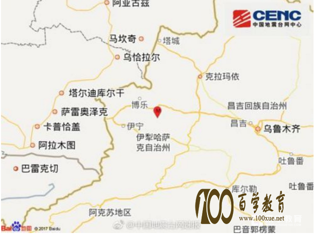 新疆省精河县昨日07时27分发生6.6级地震,地震周边5公里内并无村庄!