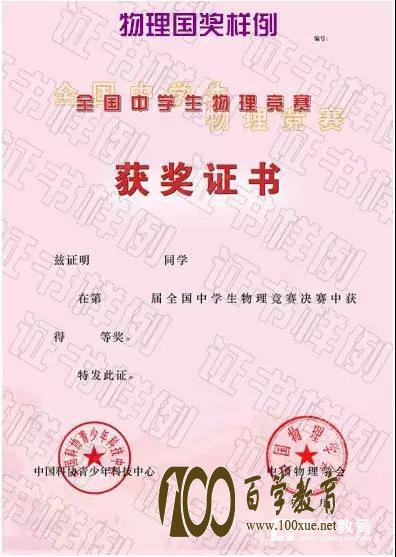 物理竞赛考试时间|参考书籍|证书样子以及自招对竞赛奖项要求
