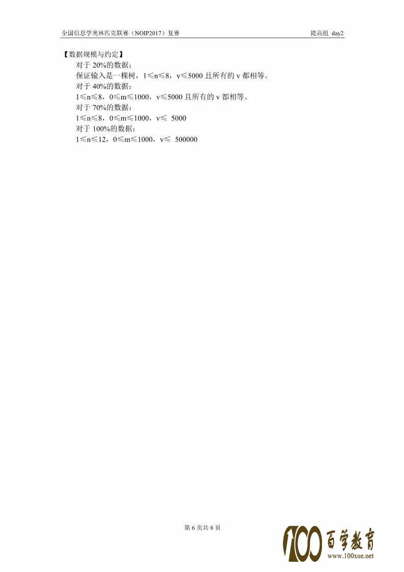 全国信息学奥林匹克联赛(NOIP2017)提高组复赛真题【最全】
