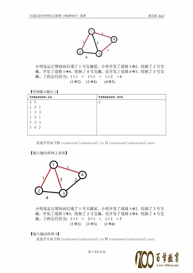 全国信息学奥林匹克联赛(NOIP2017)提高组复赛真题【最全】