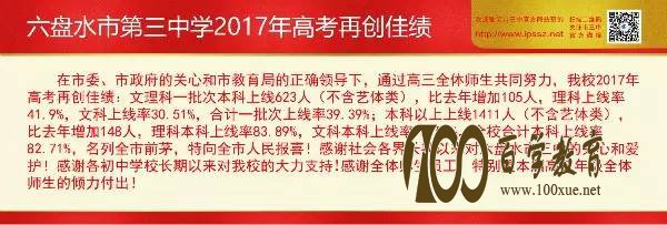 六盘市第三中学2017高考喜报【高考成绩】