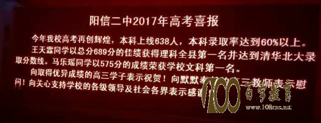 阳信二中2017年高考喜报【高考成绩】