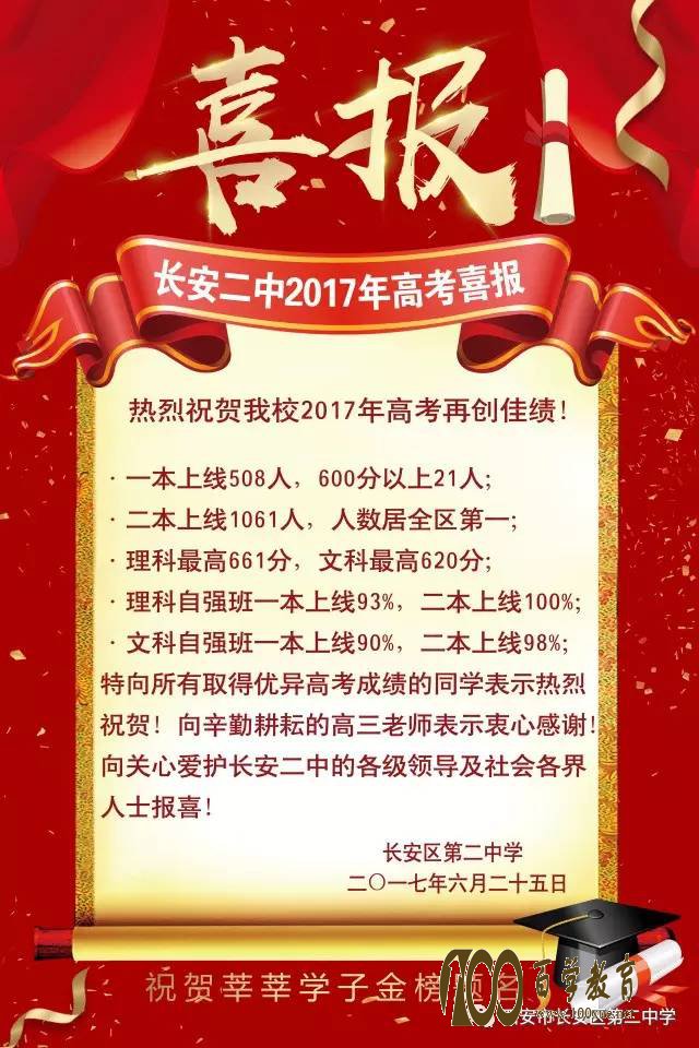 长安二中2017高考喜报【高考成绩】