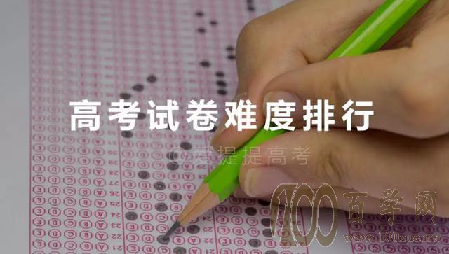 高考试卷难度排行榜,你所在地区难度如何?