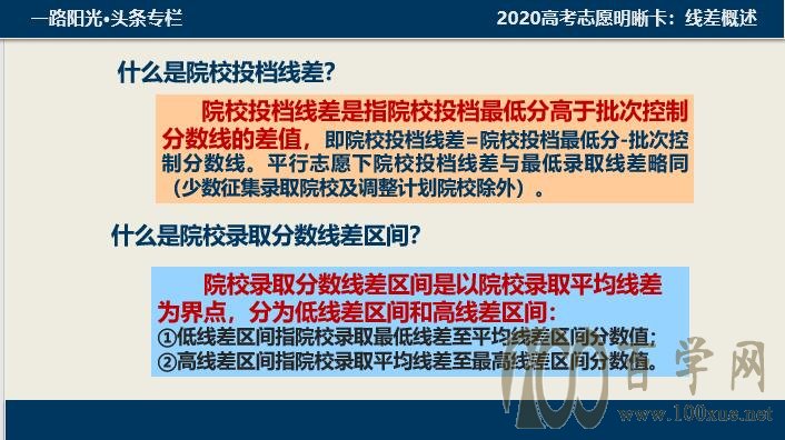 2020高考志愿明晰卡:线差概述