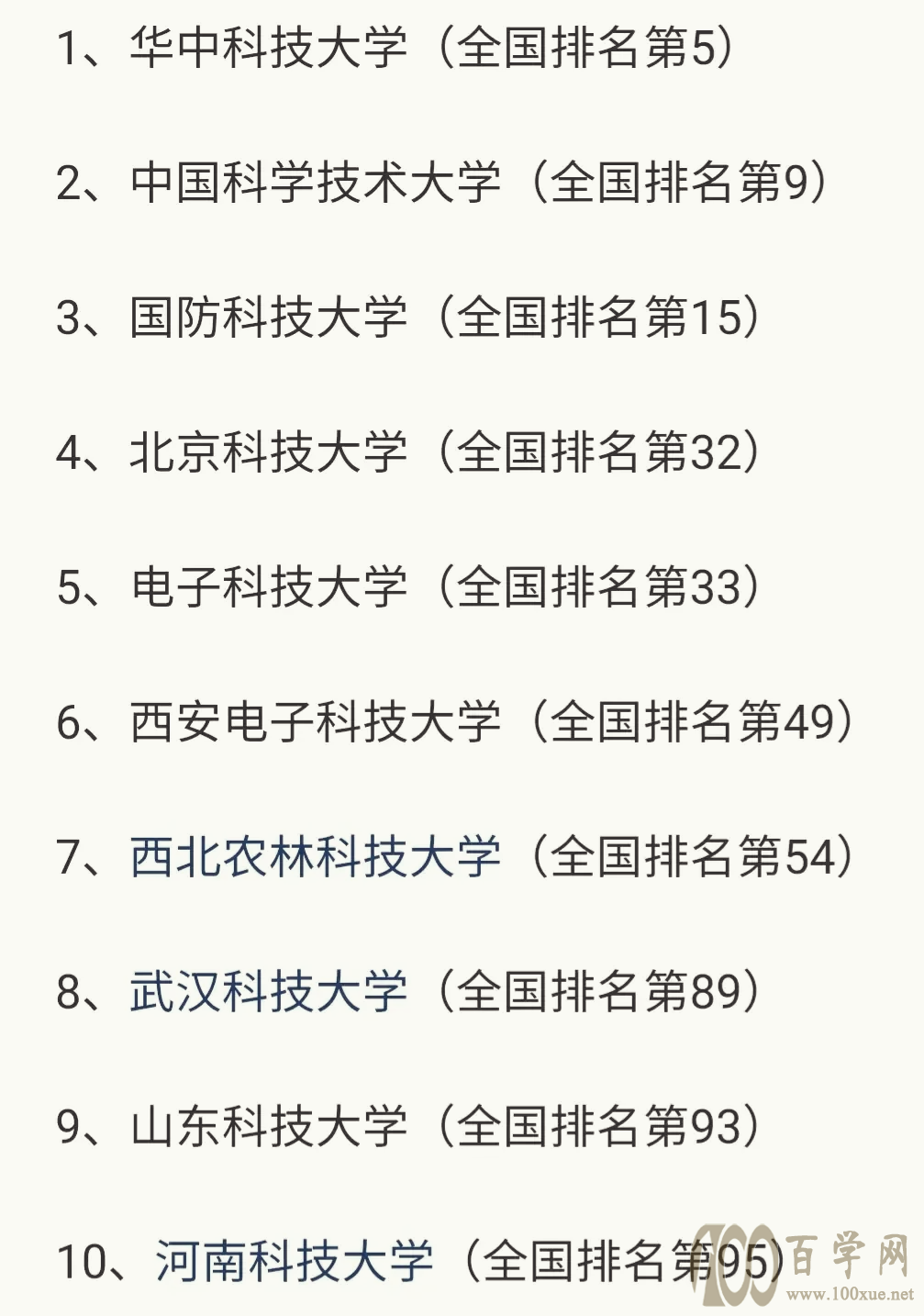 中国内地排名前十的“科技”大学,你都知道吗?